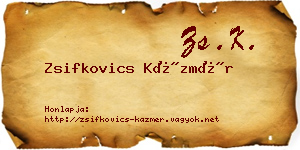 Zsifkovics Kázmér névjegykártya